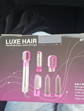 Luxe Pink and Silver 5-in-1 Professional Hair Styler Set